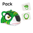 Bild in Galerie-Betrachter laden, Crazy Safety Bicycle helmet Product bundle: Green tiger bike helmet, lock, and tiger bell for children