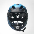 Video in Galerie-Betrachter laden und wiedergeben, Blue Crazy Safety Full-Face Bicycle Helmet with Integrated Chin Guard, Offering Maximum Protection for Active Kids Aged 6 to 12 Years