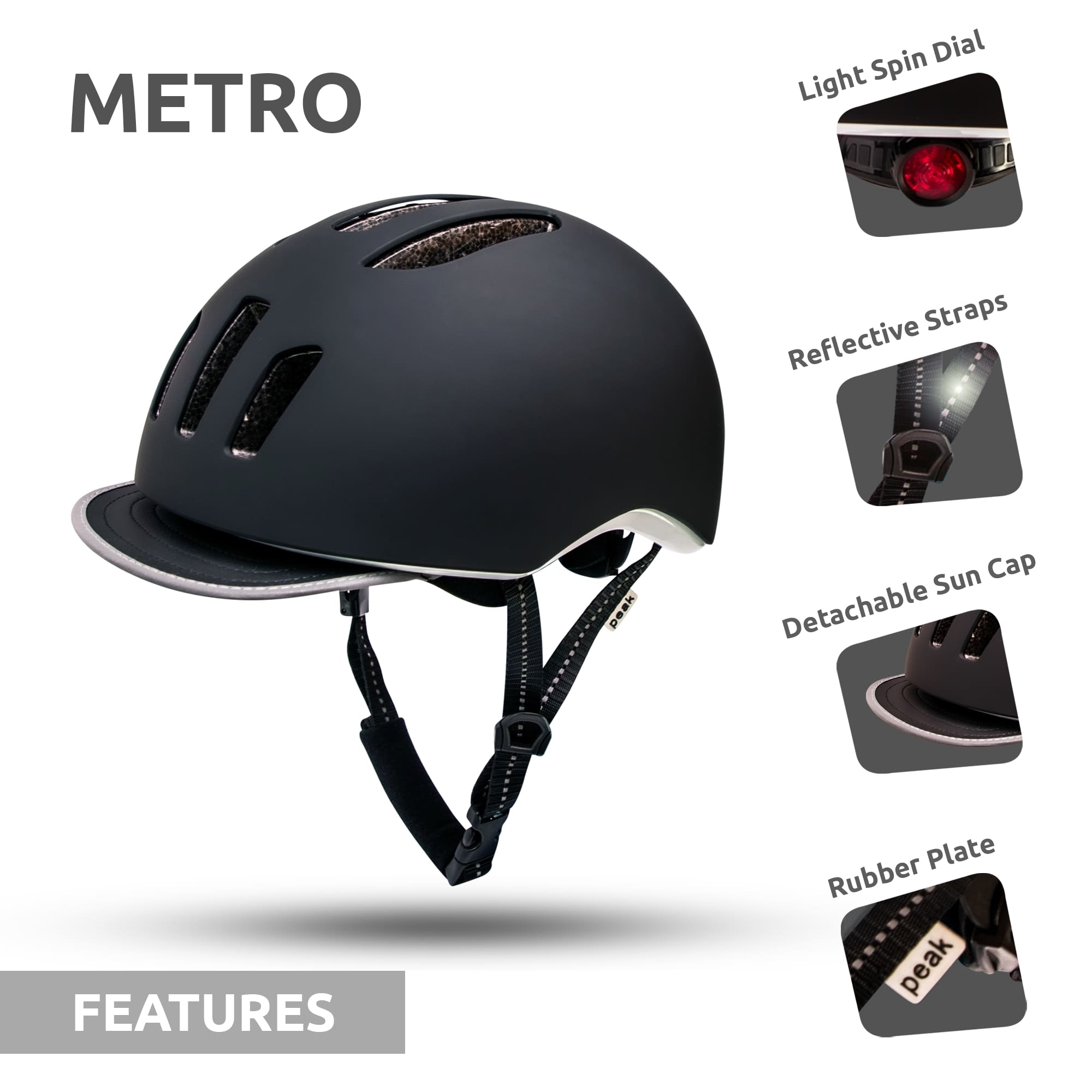 METRO Urban Fahrradhelm mit Licht