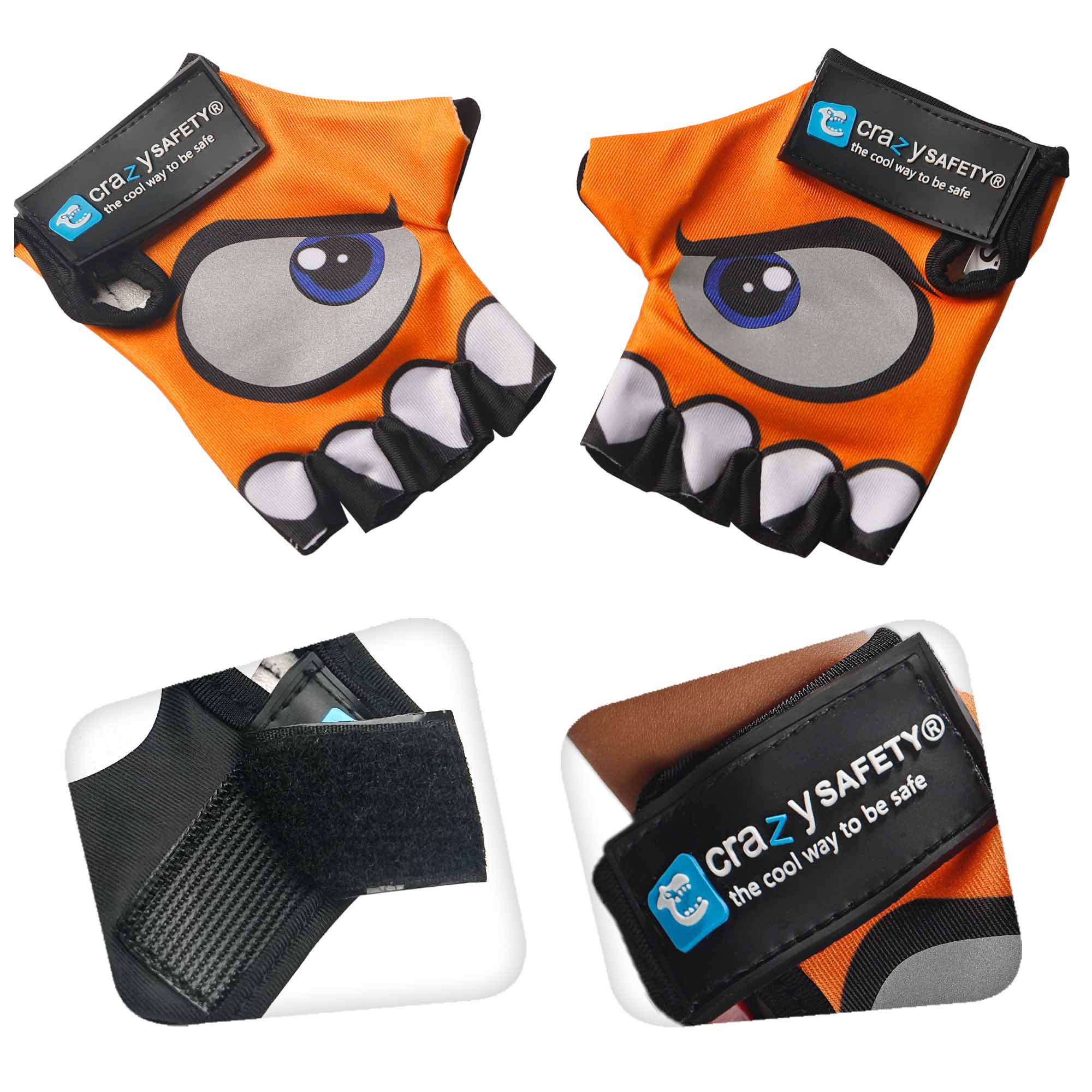 Crazy Safety Bicycle gloves Cycling gloves with reflective eyes