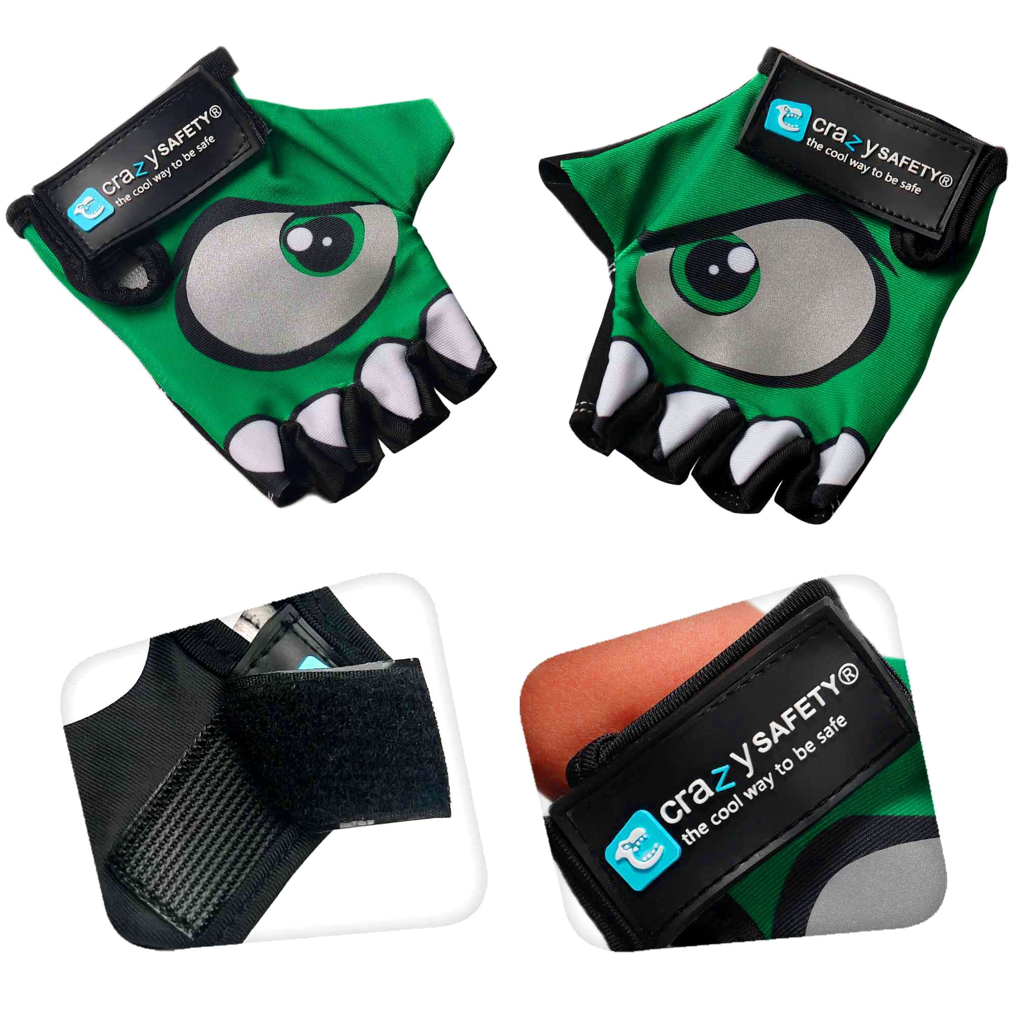 Crazy Safety Bicycle gloves Cycling gloves with reflective eyes