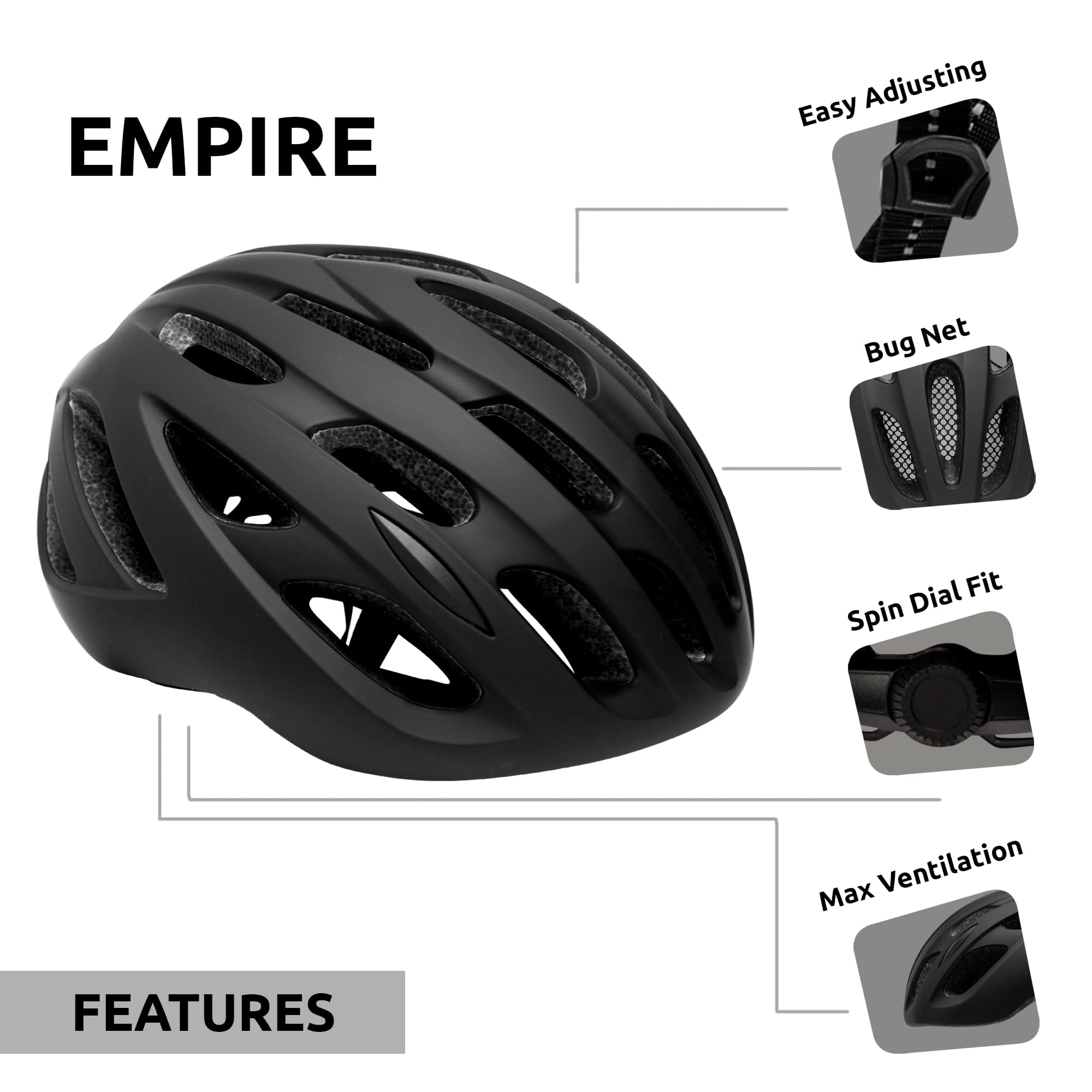 Crazy Safety Bicycle helmet Matte black / M (54-59cm) Empire bicycle helmet