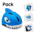 Bild in Galerie-Betrachter laden, Crazy Safety Bicycle helmet Product bundle: Blue shark bicycle helmet, backpack, cycling gloves & bell for children
