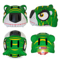 Bild in Galerie-Betrachter laden, Crazy Safety Bicycle helmet Product bundle: Green tiger bike helmet, cycling gloves, lock, and tiger bell for children
