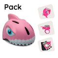 Bild in Galerie-Betrachter laden, Crazy Safety Bicycle helmet Product bundle: Pink Shark Bicycle Helmet, Shark Backpack, Shark Cycling Gloves, and Shark Ring Bell for Children
