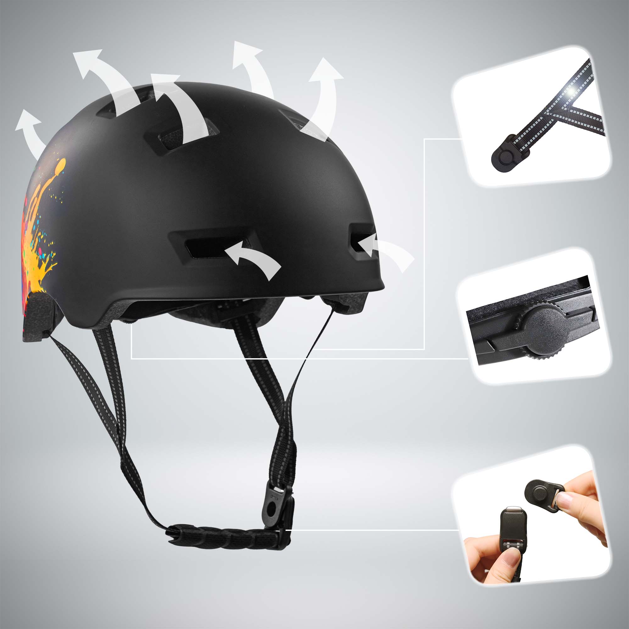 Crazy Safety Bicycle helmet RAMPAGE skater bicycle helmet - Urban