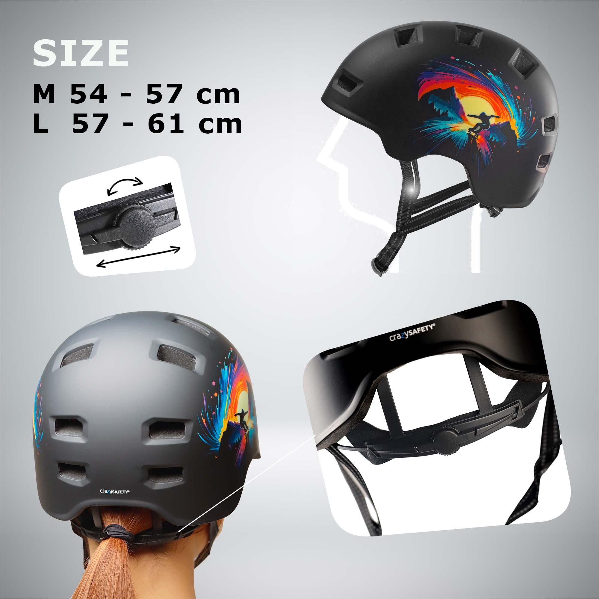 Crazy Safety Bicycle helmet RAMPAGE skater bicycle helmet - Urban