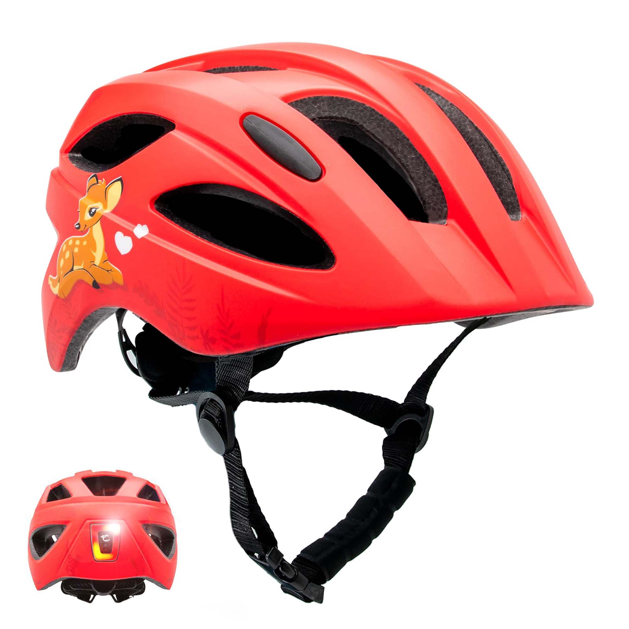 Crazy Safety Bicycle helmet Red / M (54-58cm) Friends children's helmet with light