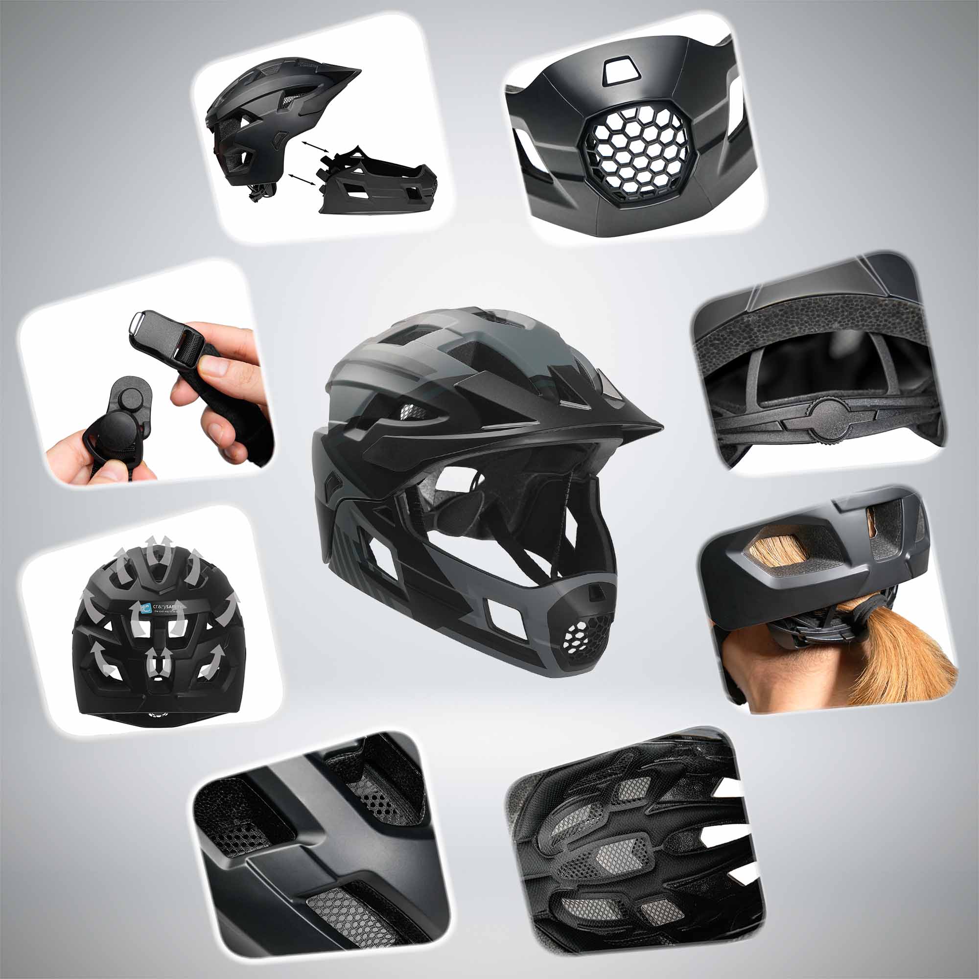 Crazy Safety Bicycle helmet TITAN fullface bicycle helmet