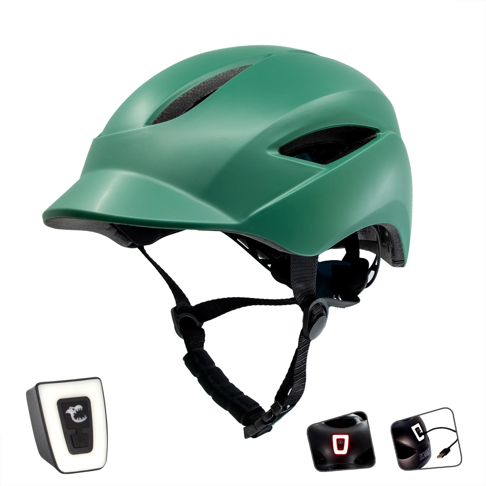 Matt green bike helmet